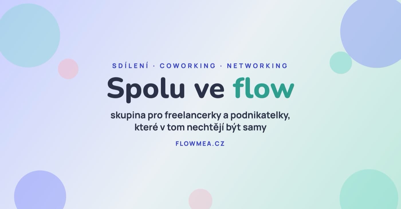 Banner facebookové skupiny Spolu ve flow na obrazovce notebooku